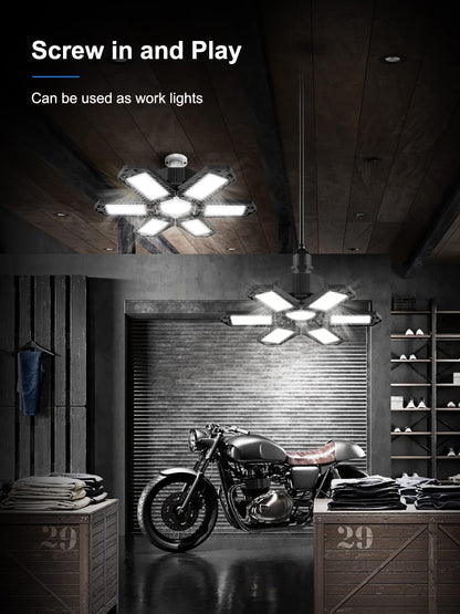 2 Pack LED Garage Lights, 200W Garage Lights, 20000 LM LED Shop Light, 6500K Ceiling Lights for Garage, Workshop, Barn, Warehouse, Yard - PuriLite