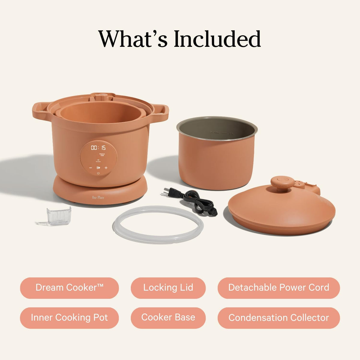 Our Place Dream Cooker | 5.6 L. Multicooker | 4 Versatile Modes | Pressure Cook, Slow Cook, Sear & Saute, Keep Warm | Hands-Free Steam Release | Tailored Control Panel | Spice - PuriLite