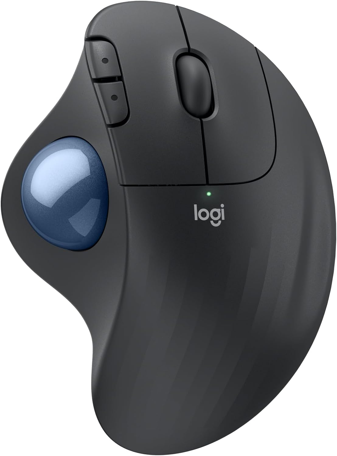 Logitech Ergo M575S Wireless Trackball Mouse, Wireless Ergonomic Mouse with Bluetooth and Encrypted Dongle, Comfortable Thumb Control, Precise and Smooth Tracking, for PC/Mac - Graphite Blue Ball - PuriLite