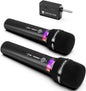 Wireless Microphone, Rechargeable Wireless Dual Microphones with One-to-One Chip Connection and LED Lights, 40H Duration, 200FT Range Receiving, Less Latency Karaoke Microphone for Singing - PuriLite