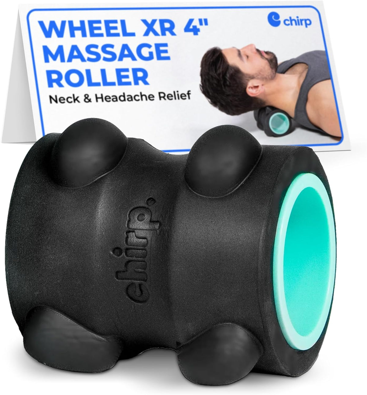 Chirp Wheel XR Neck & Headache Relief Roller – 4” Deep Tissue Pressure Wheel for Neck Pain, Headaches, Spine Decompression & Suboccipital Release - PuriLite