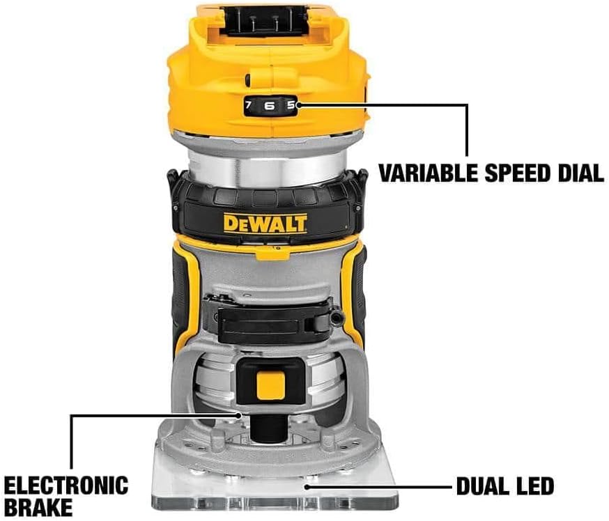 DEWALT 20V Max XR Cordless Router, Brushless, Tool Only (DCW600B) - PuriLite