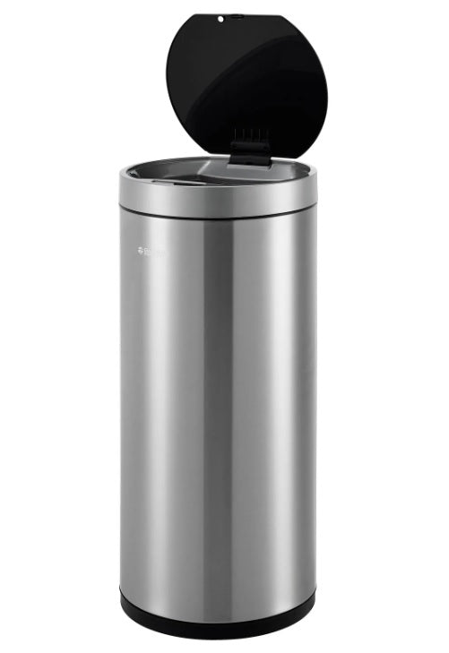 Global Industrial™ Round Motion Sensor Trash Can, 9-1/4 Gallon, Brushed Stainless Steel - PuriLite