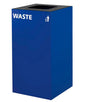 Global Industrial™ Square Recycling/Trash Can with Waste Lid, 36 Gallon, Blue - PuriLite