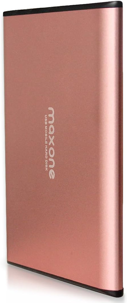 500GB External Hard Drive Portable - Maxone Ultra Slim 2.5'' External HDD USB 3.0 Compatible with PC, Laptop, Rose Pink - PuriLite