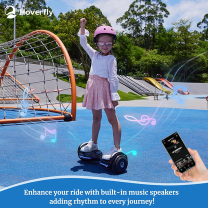 HOVERFLY Glide Hoverboard, LED 6.5" Wheels Self Balancing Scooter with Dual 200W Motor up to 10km/h & Max 7km Range, Headlight & UL2272 Certified Electric Hover Boards Kids Teens - PuriLite