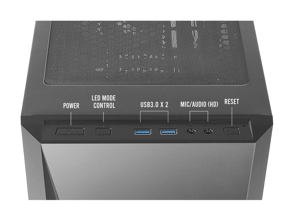 Antec Dapper Dark Phantom DP301M Black Steel / ARGB Lighting / Tempered Glass Side Panel Compact Micro-ATX Gaming Case - PuriLite