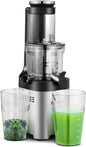 AMZCHEF Cold Press Juicer - Juicer Machine with Large Feed Chute for Whole Fruits and Vegetables - Durable Stainless Steel Masticating Juicer, Large Auger, Double Strainers - PuriLite