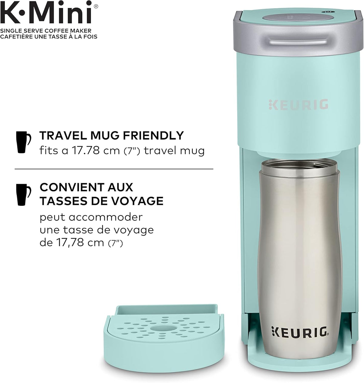 Keurig K-Mini Single Serve K-Cup Pod Coffee Maker, Featuring An Ultra-sleek Design, Oasis - PuriLite