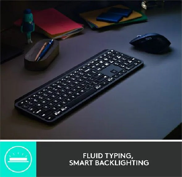 Logitech MX Keys + MX Master Mouse Combo Gen 2 – Wireless, Bluetooth, USB – High Precision 8000 DPI – Darkfield – Mac/Windows - PuriLite