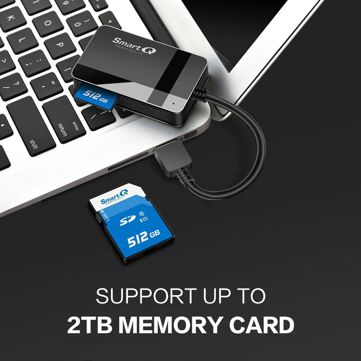 SmartQ C368 USB 3.0 SD Card Reader, Plug N Play, Apple and Windows Compatible, Powered by USB, Supports CF/SD/SDHC/SCXC/MMC/MMC Micro, etc. - PuriLite