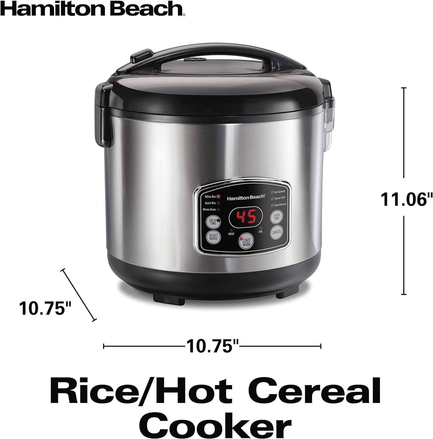 Hamilton-Beach-Digital-Programmable-Rice-Cooker-&-Food-Steamer,-14-Cups-Cooked-(7-Uncooked)-With-Steam-&-Rinse-Basket,-Stainless-Steel-(37548) - PuriLite