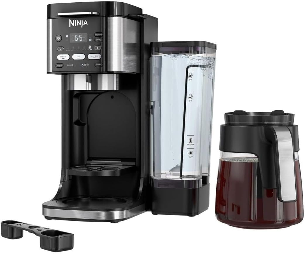 Ninja CFP105 DualBrew Hot & Iced Coffee Maker, Single-Serve, Compatible with K-Cups & 14-Cup Drip Coffee Maker, Black (Renewed) - PuriLite