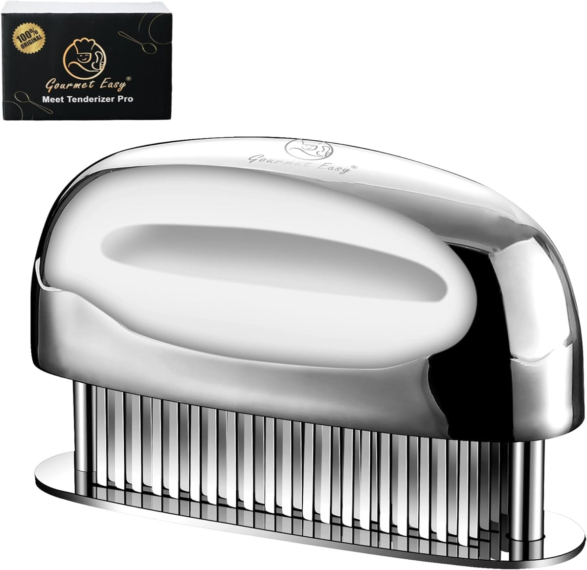 Meat Tenderizer Tool, Ultra Sharp Needle Blades 100% Stainless-Steel, Heavy-Duty Kitchen Gadgets, Hand Held Meat Tenderizer Needle Tool, Cooking Gadget for Tenderizing Chicken, Steak, Veal, BBQ - PuriLite