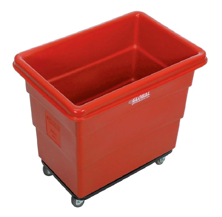 Global Industrial™ Plastic Bulk Box Truck, 8 Bushel, Steel Chassis Base, Red - PuriLite