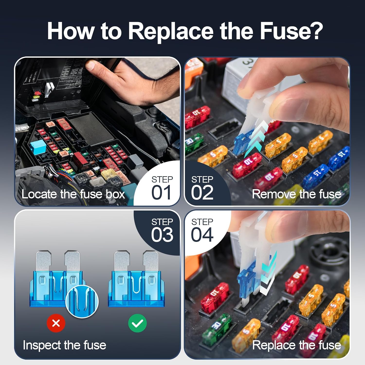 300Pcs Car Fuses Assortment Kit,160 Mini Blade Fuses Automotive + 90 Standard Auto Fuses + 50 Micro Fuse + Fuse Puller – for Car/RV/Truck/Motorcycle(2Amp 3A 5A 7.5A 10A 15A 20A 25A 30A 35A 40A) - PuriLite