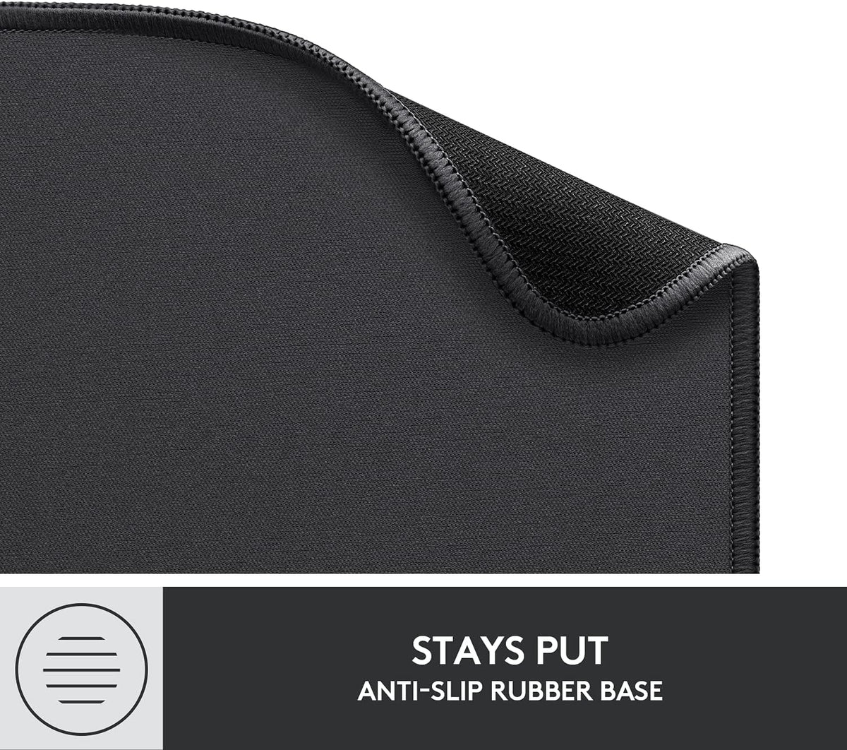 Logitech Mouse Pad - Studio Series, Computer Mouse Mat with Anti-slip Rubber Base, Easy Gliding, Spill-Resistant Surface, Durable Materials, Portable, in a Fresh Modern Design, Graphite - PuriLite
