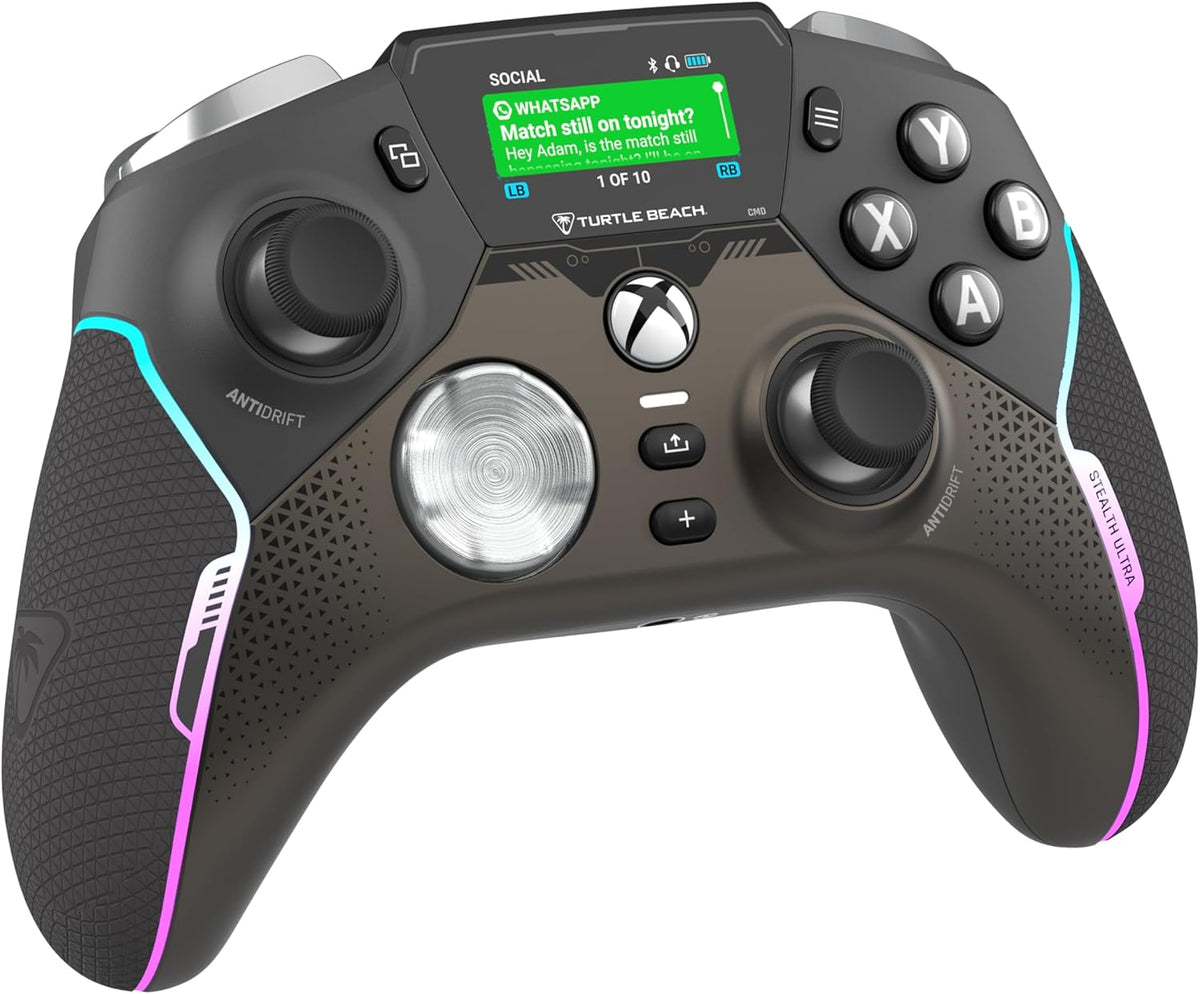 Turtle Beach Stealth Ultra High-Performance Wireless Gaming Controller Licensed for Xbox Series X|S, Xbox One, Windows PC & Android – LED Dashboard, Charge Dock, RGB Lighting, 30-Hr Battery, Bluetooth - PuriLite