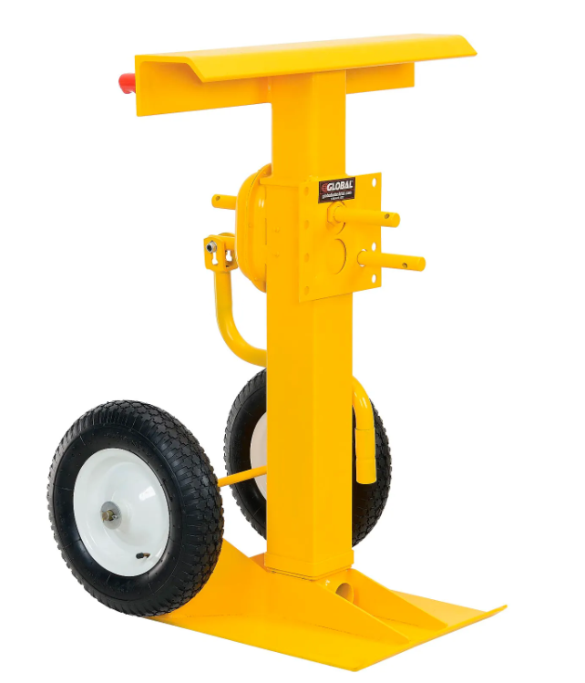 Global Industrial™ Hand Crank Trailer Jack Stand 100,000 Lb. Static Cap. Pneumatic Wheels - PuriLite
