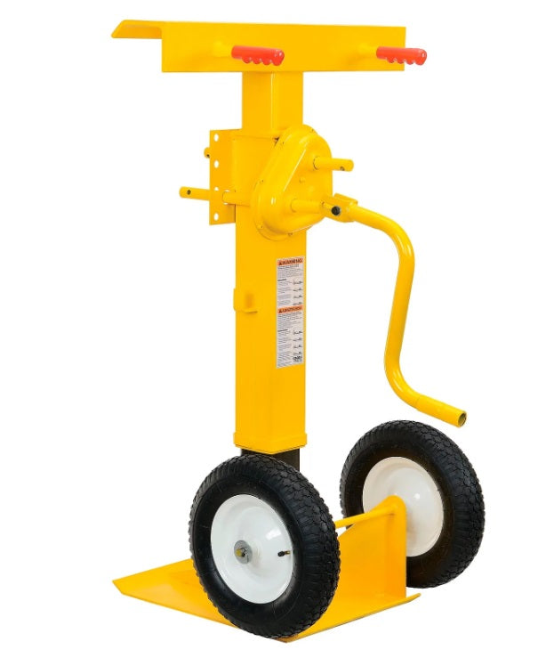 Global Industrial™ Hand Crank Trailer Jack Stand 100,000 Lb. Static Cap. Pneumatic Wheels - PuriLite