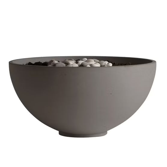 Solus Decor Hemi 36" Concrete Patio Firebowl - 60,000 BTU