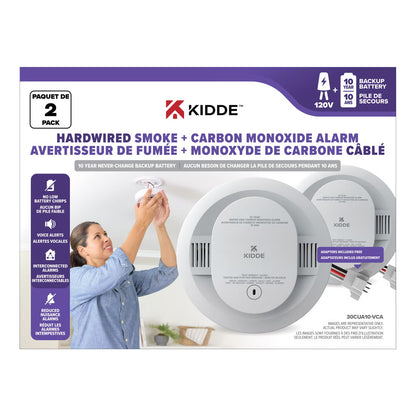 Kidde 120V Hardwired Smoke and Carbon Monoxide Alarm 2-Pack