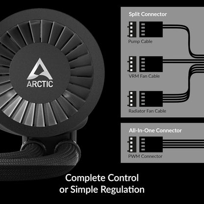 ARCTIC Liquid Freezer III 360 - Water Cooling PC, AIO CPU Water Cooler, Intel & AMD, Efficient PWM-Controlled Pump, Fan: 200–1800 RPM, LGA1851 und LGA1700 Contact Frame - Black - PuriLite