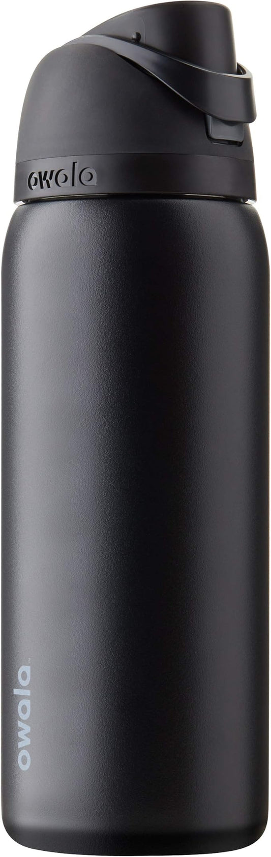 Owala FreeSip Insulated Stainless Steel Water Bottle with Straw, BPA-Free Sports Water Bottle, Great for Travel, 32 Oz, Very, Very Dark - PuriLite