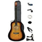 Washburn Premium Acoustic Guitar Pack Quilted Maple Top Vintage Tobacco Burst - PuriLite