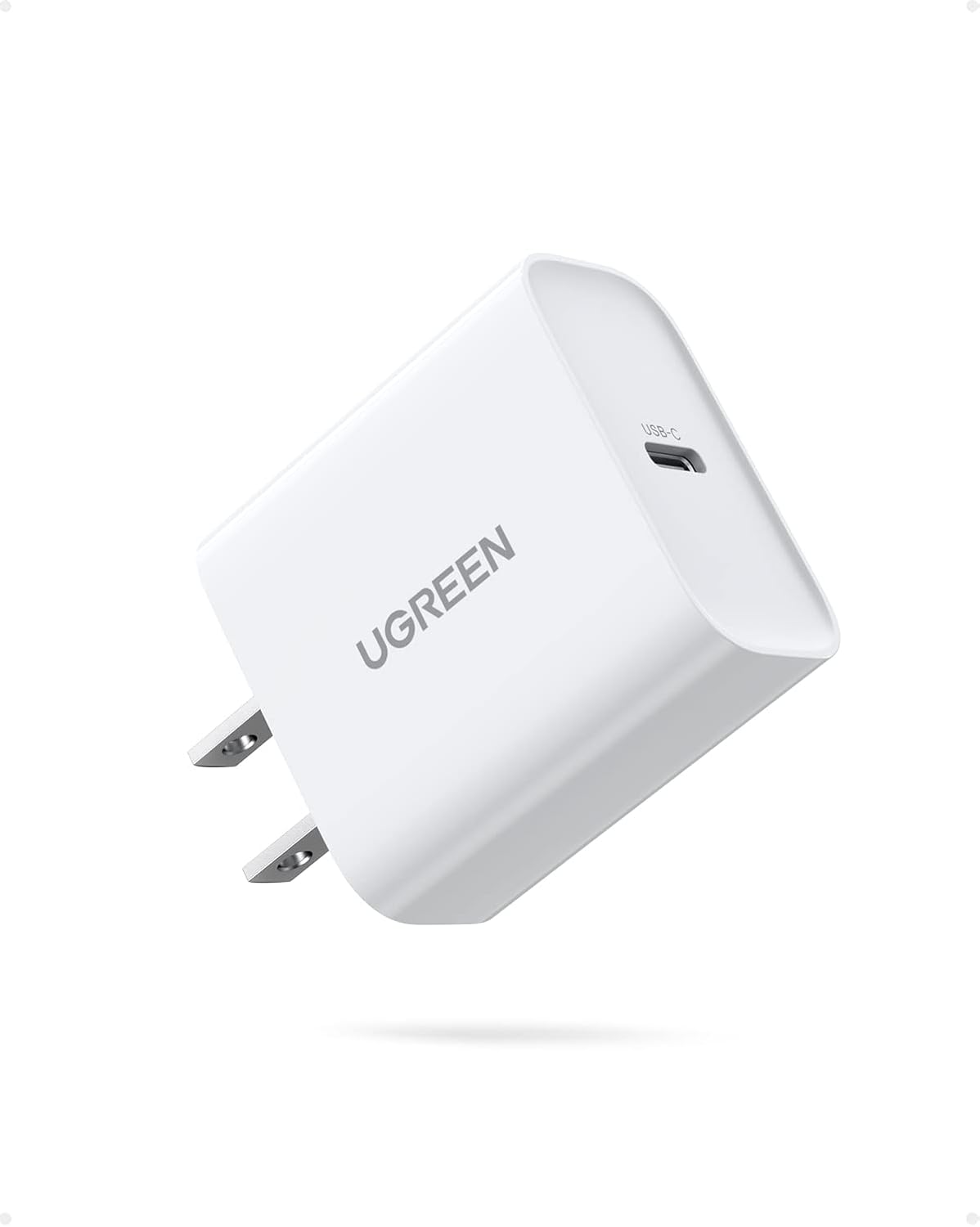 UGREEN 20W PD Fast Wall Charger Block USB C Power Delivery Adapter Compatible with iPhone 16 15 14 13 12 Pro Max SE 11, Pixel, Galaxy S25 S24, iPad mini Pro - PuriLite