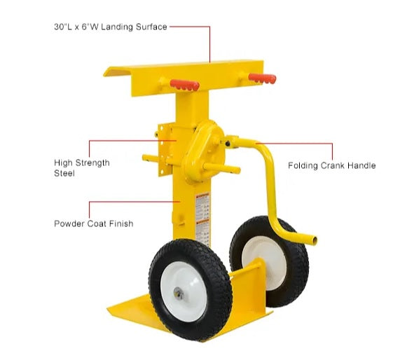 Global Industrial™ Hand Crank Trailer Stand, Semi-Pneumatic Wheels, 100,000 Lb. Static Cap. - PuriLite