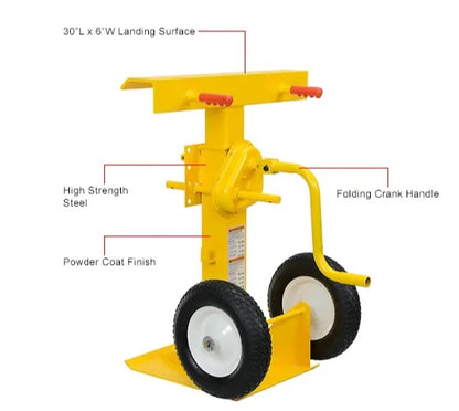 Global Industrial™ Hand Crank Trailer Stand, Semi-Pneumatic Wheels, 100,000 Lb. Static Cap. - PuriLite