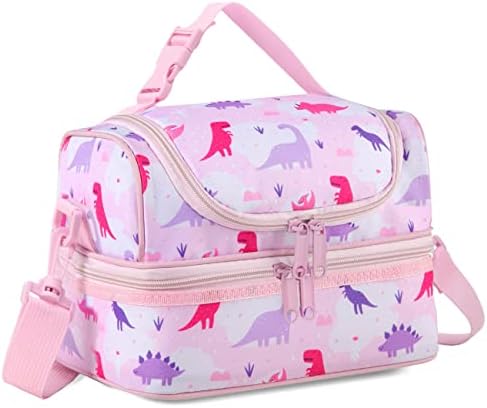 VASCHY Lunch Box Bag Men, Insulated Two Compartments Bento Cooler Bags for Adults/Women/Kids for School,Daycare,Kindergarten,Picnic Black - PuriLite