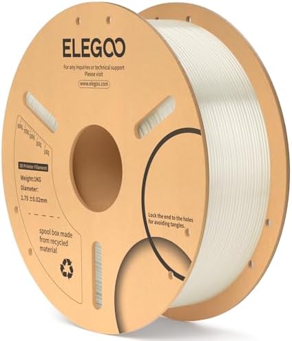 ELEGOO PLA Filament 1.75mm Black 1KG,3D Printer Filament Dimensional Accuracy +/- 0.02mm,1kg Cardboard Spool(2.2lbs) 3D Printing Filament Fits for Most FDM 3D Printers - PuriLite