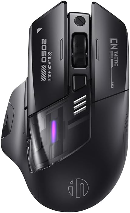 Dual Mode Wireless Mouse Bluetooth 5.0 and 2.4G Rechargeable RGB Silent Click Mouse with 2400 DPI and Battery Indicator - PuriLite