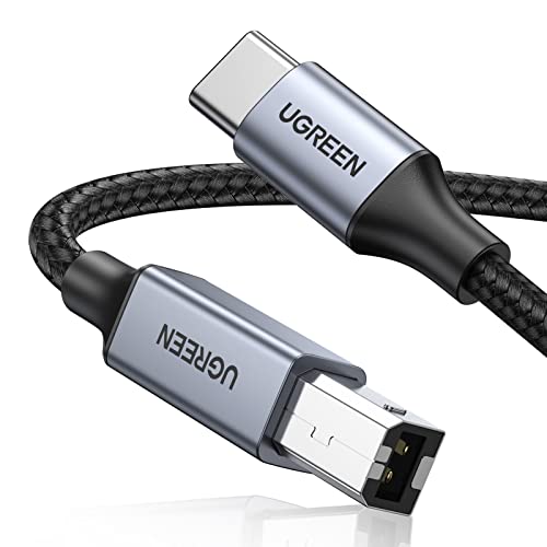 UGREEN USB C Printer Cable C to A Printer Scanner Braided MIDI Cable Compatible with DJ Controller, MIDI Keyboard, Digital Mixing Console, Piano Keyboard for MacBook Pro, iPad, 6ft - PuriLite