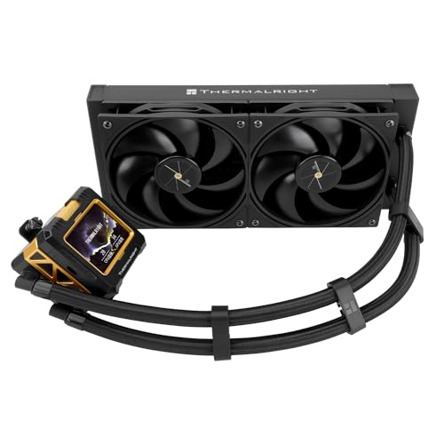 Thermalright FW 360 Black ARGB-360mm AIO CPU Liquid Cooler,IPS LCD Screen with 320 * 240 Resolution,for AM5/Intel LGA1700,‘2.4 inch’Magnet-Absorbent LCD Screen for Images -Black - PuriLite