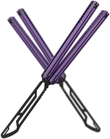 Nabalis Impulse Butterfly Knife Balisong Trainer for Practicing Flipping, Blunt Practice, No Edge Tool，Lightweight，Blue - PuriLite