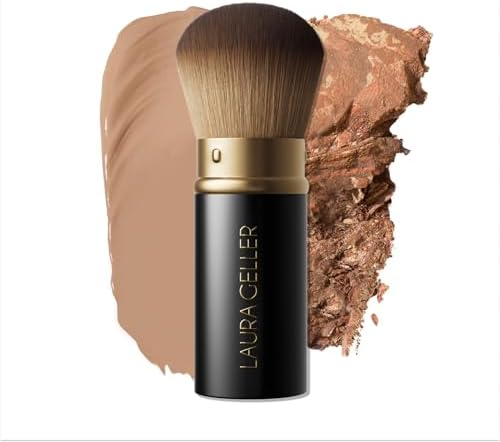 LAURA GELLER NEW YORK Dual-Ended Blush + Bronzer Brush - Blush Bronzer Contour Face Makeup Brush - PuriLite