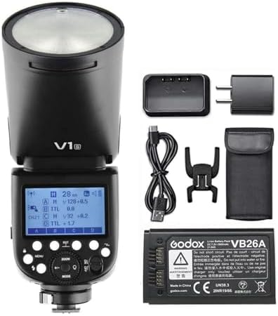 Godox V1S Professional Camera Flash Speedlite TTL Speedlight Round Head Wireless 2.4G Fresnel Zoom Compatible with Sony a7RII a7R a58 a99 ILCE6000L a7RIII a7R3 a9 a77II a77 a350 Camera for Photography - PuriLite