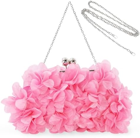 JAMBHALA Clutch Evening Handbags Floral Appliques Small Clutch Purses for Women - PuriLite