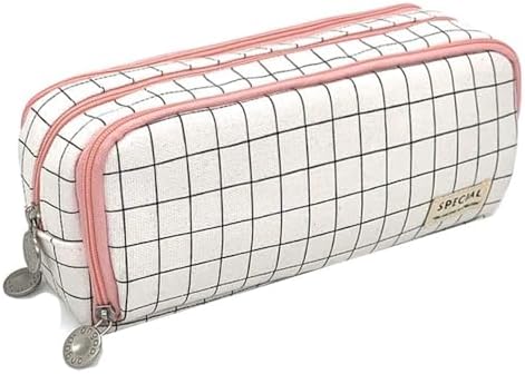 Big Capacity Pencil Case, OLIYuMi 3 Compartment Pencil Pouch Pencil Bag Storage Box Stationery Organizer Makeup Bag with Zipper Closure for Student Office College Boys and Girls (Pink) - PuriLite