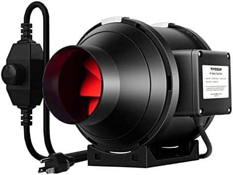 VIVOSUN T6 6 Inch 390 CFM Inline Duct Fan with Variable Speed Controller HVAC Blower for Ventilation - PuriLite