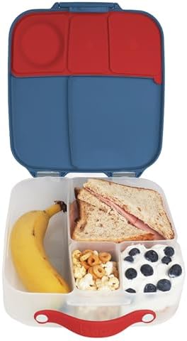 b.box 5-Compartment bento Style Lunch Box for Kids, Toddlers, Childrens, BPA-Free Food Storage Container with Cooler Pack, ON-The-GO Food Box with Handles Included Custom Divider, Lemon Twist - PuriLite