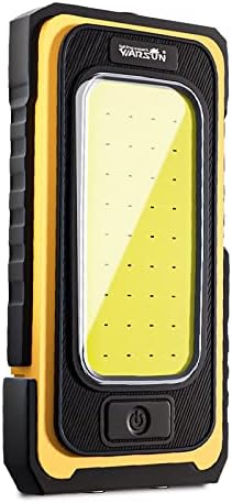 WARSUN Led Work Light Rechargeable, Portable Magnetic Work Light, LED Flood Light Waterproof for Outdoor Camping Hiking Emergency Car Repairing (USB + Solar Charging, Blue) - PuriLite