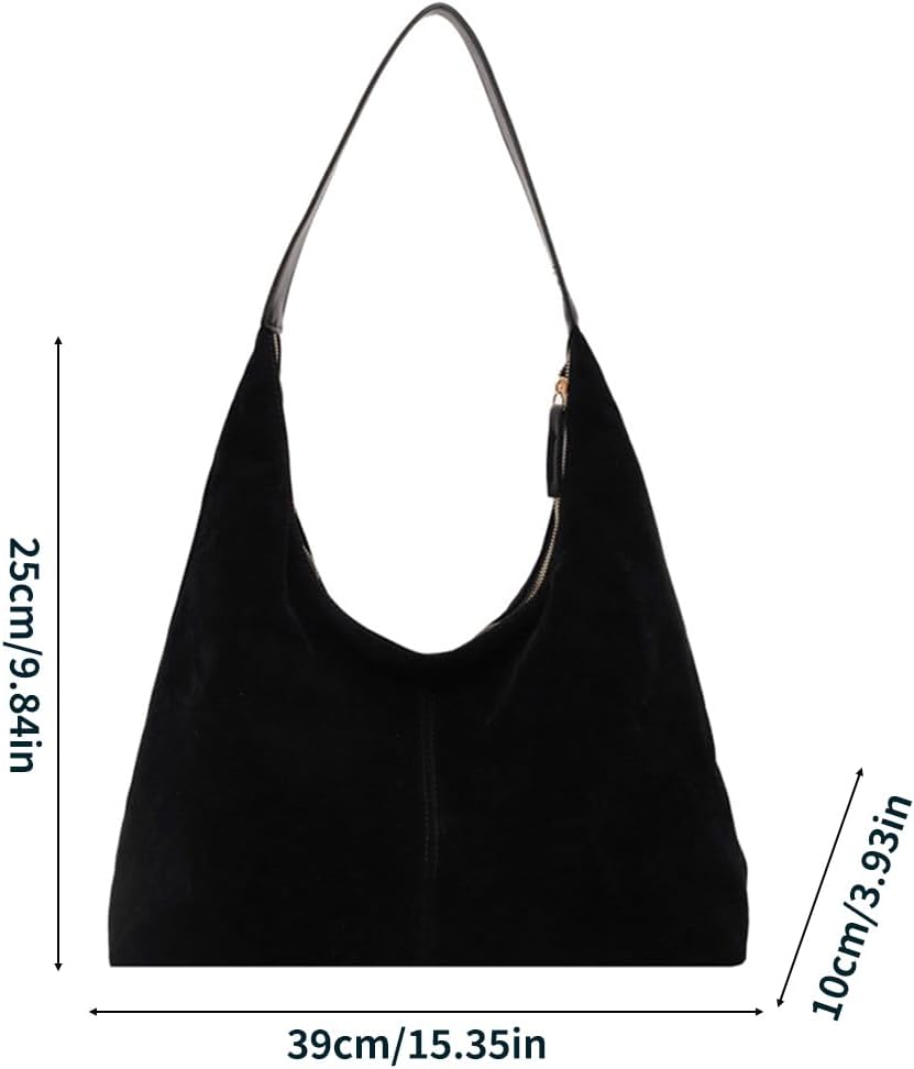 Purilite Select | Retro Faux Suede Hobo Bag | Fall/Winter Shoulder Bag 2025 | Trendy Office, Travel & Work Purse - PuriLite