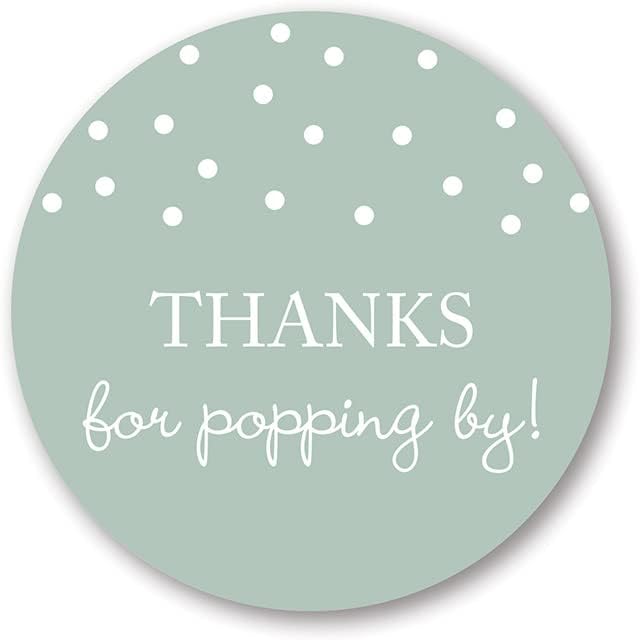 40 Thanks for Popping by! Popcorn Favor Stickers (Gold on White) - PuriLite