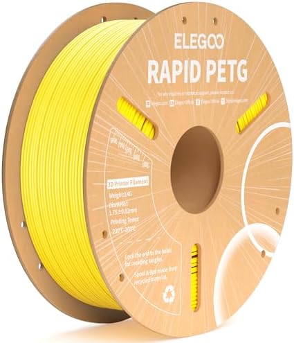 ELEGOO Rapid PETG Filament 1.75mm Black 1KG, 3D Printer Filament Max 600 mm/s High Speed Printing, Dimensional Accuracy +/- 0.02 mm Fit Most FDM Printer 1kg Cardboard Spool - PuriLite