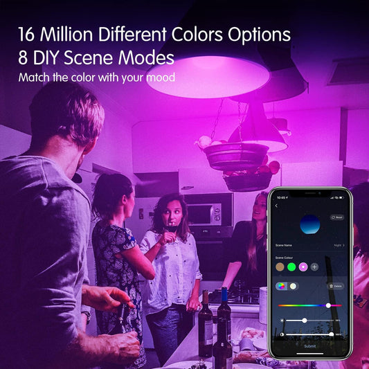 DAYBETTER Smart Light Bulbs, Alexa Light Bulb, WiFi Light Bulbs, RGBCW Color Changing Light Bulb A19 9W 800LM, Smart Bulbs that Work with Alexa & Google Assistant, 2.4Ghz only, No Hub Required,10 Pack - PuriLite