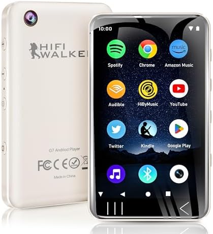 MP3 Player with Bluetooth and WiFi, Music Player with Camera Spotify Pandora,Amazon Music, 4" Touch Screen Android MP4 MP3 Player with Speaker 144GB MP4 & MP3 Player for Travel Sport - PuriLite